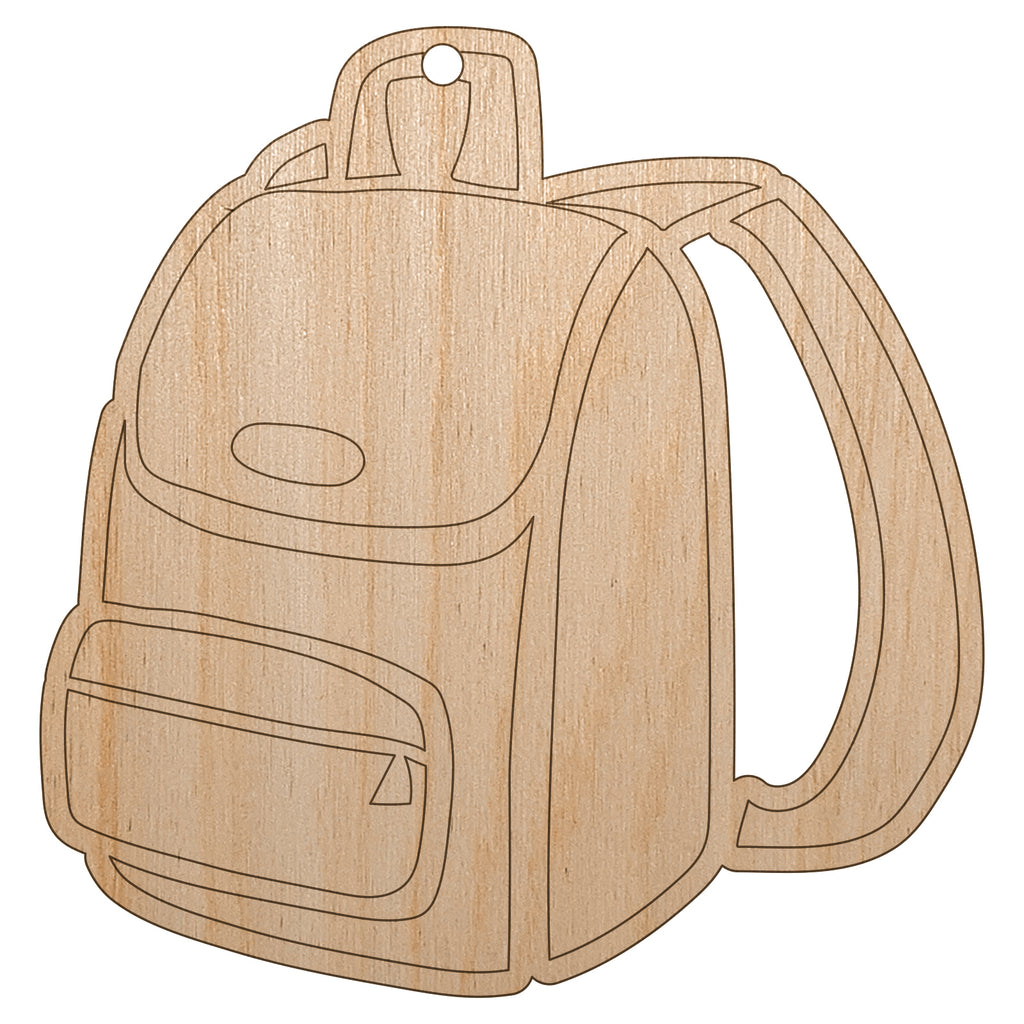 Backpack Icon School and Travel Unfinished Craft Wood Holiday Christmas Tree DIY Pre-Drilled Ornament