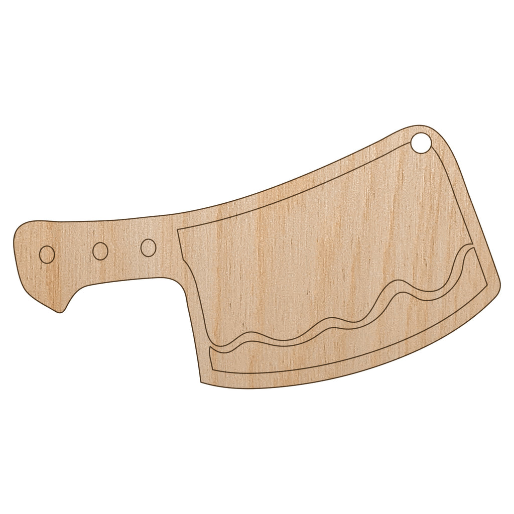 Butcher's Meat Cleaver Unfinished Craft Wood Holiday Christmas Tree DIY Pre-Drilled Ornament