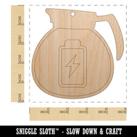 Charging Power Coffee Pot Unfinished Craft Wood Holiday Christmas Tree DIY Pre-Drilled Ornament