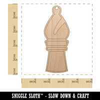 Chess Piece White Bishop Unfinished Craft Wood Holiday Christmas Tree DIY Pre-Drilled Ornament