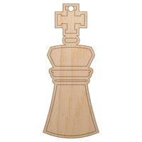 Chess Piece White King Unfinished Craft Wood Holiday Christmas Tree DIY Pre-Drilled Ornament