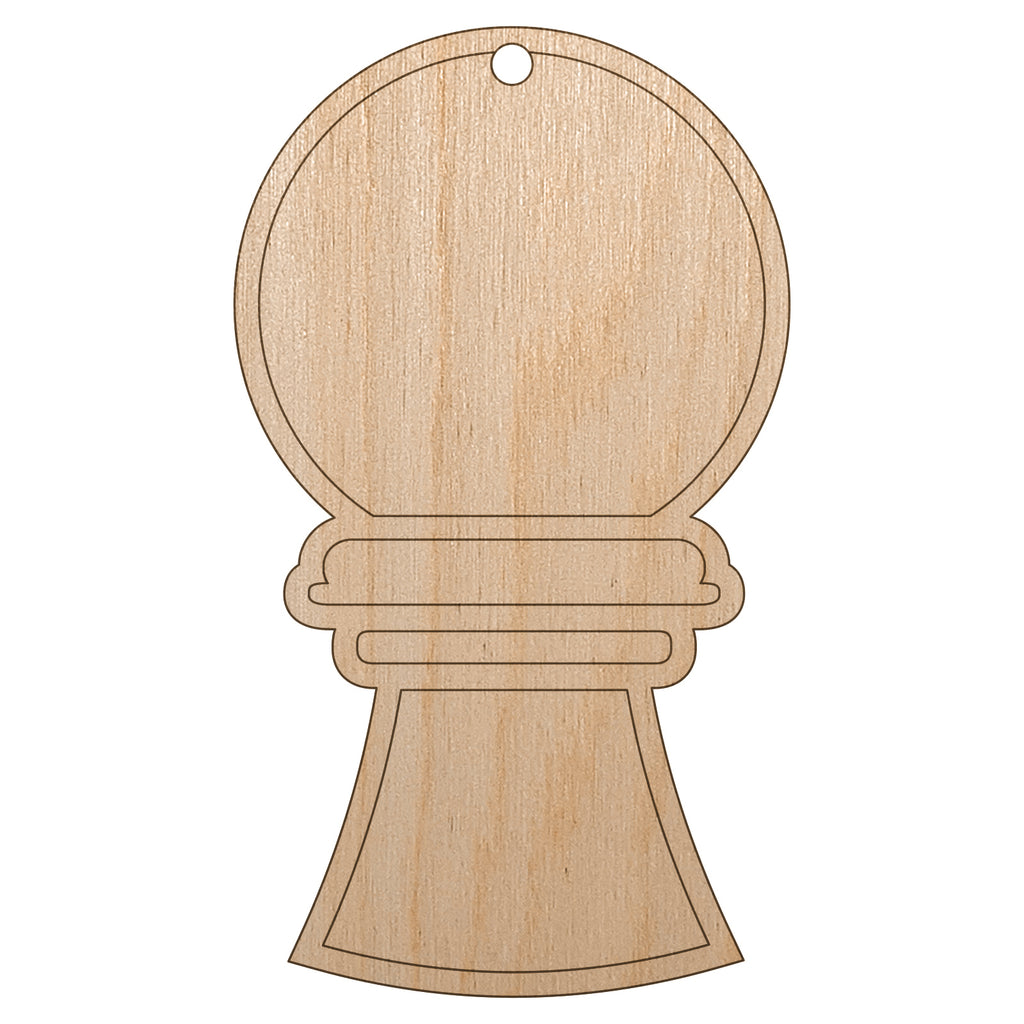 Chess Piece White Pawn Unfinished Craft Wood Holiday Christmas Tree DIY Pre-Drilled Ornament
