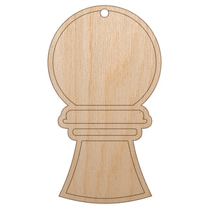 Chess Piece White Pawn Unfinished Craft Wood Holiday Christmas Tree DIY Pre-Drilled Ornament