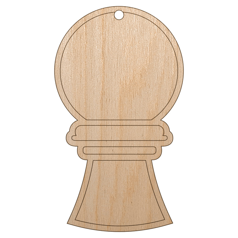 Chess Piece White Pawn Unfinished Craft Wood Holiday Christmas Tree DIY Pre-Drilled Ornament