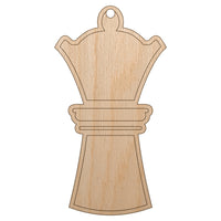 Chess Piece White Queen Unfinished Craft Wood Holiday Christmas Tree DIY Pre-Drilled Ornament