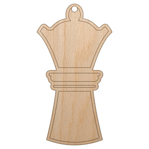 Chess Piece White Queen Unfinished Craft Wood Holiday Christmas Tree DIY Pre-Drilled Ornament