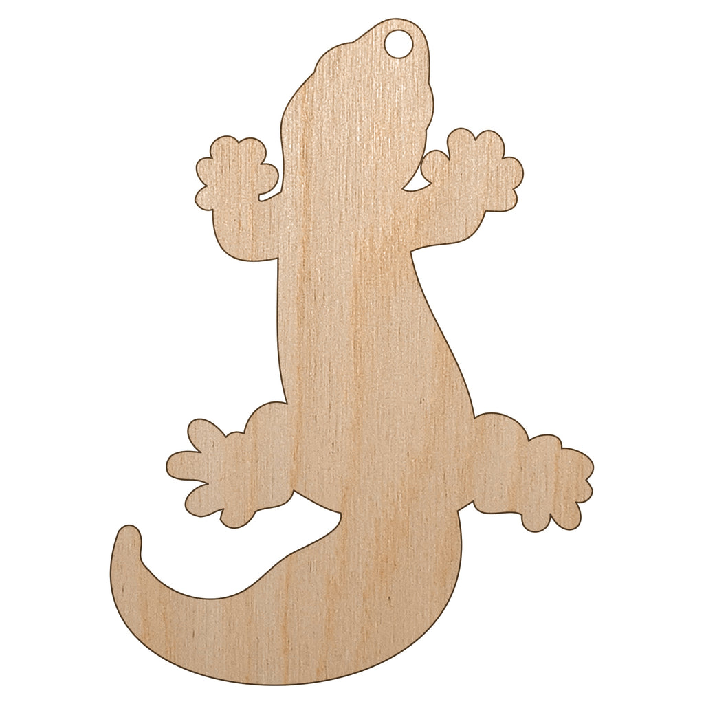 Chubby Leopard Gecko Lizard Unfinished Craft Wood Holiday Christmas Tree DIY Pre-Drilled Ornament