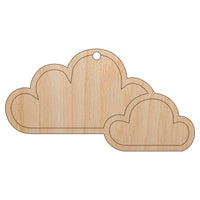 Cloudy Cloud Weather Day Planner Unfinished Craft Wood Holiday Christmas Tree DIY Pre-Drilled Ornament