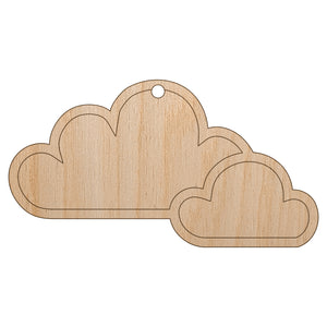 Cloudy Cloud Weather Day Planner Unfinished Craft Wood Holiday Christmas Tree DIY Pre-Drilled Ornament