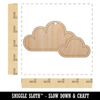 Cloudy Cloud Weather Day Planner Unfinished Craft Wood Holiday Christmas Tree DIY Pre-Drilled Ornament
