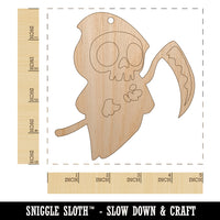 Cute Grim Reaper Death Halloween Unfinished Craft Wood Holiday Christmas Tree DIY Pre-Drilled Ornament