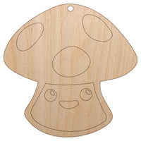 Cute Kawaii Toadstool Mushroom Unfinished Craft Wood Holiday Christmas Tree DIY Pre-Drilled Ornament