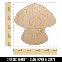 Cute Kawaii Toadstool Mushroom Unfinished Craft Wood Holiday Christmas Tree DIY Pre-Drilled Ornament