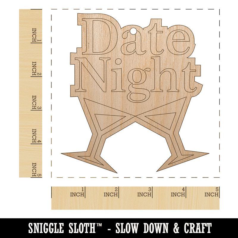 Date Night Planning Unfinished Craft Wood Holiday Christmas Tree DIY Pre-Drilled Ornament