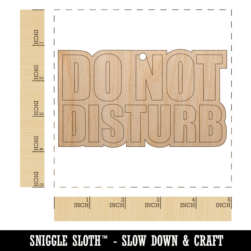 Do Not Disturb Unfinished Craft Wood Holiday Christmas Tree DIY Pre-Drilled Ornament