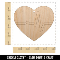 EKG Pulse Heart Beat Unfinished Craft Wood Holiday Christmas Tree DIY Pre-Drilled Ornament