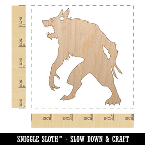Ferocious Werewolf Monster Halloween Unfinished Craft Wood Holiday Christmas Tree DIY Pre-Drilled Ornament