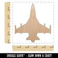 Fighter Jet Military Airplane Unfinished Craft Wood Holiday Christmas Tree DIY Pre-Drilled Ornament