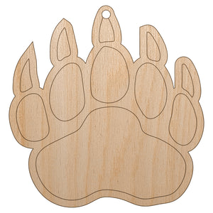 Grizzly Bear Claw Paw Unfinished Craft Wood Holiday Christmas Tree DIY Pre-Drilled Ornament