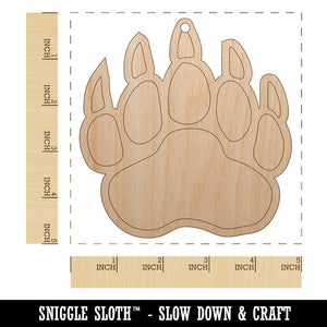 Grizzly Bear Claw Paw Unfinished Craft Wood Holiday Christmas Tree DIY Pre-Drilled Ornament