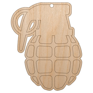 Cartoon Hand Grenade Unfinished Craft Wood Holiday Christmas Tree DIY Pre-Drilled Ornament