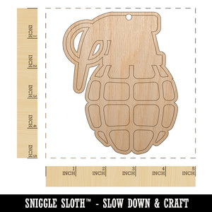 Cartoon Hand Grenade Unfinished Craft Wood Holiday Christmas Tree DIY Pre-Drilled Ornament