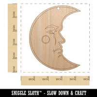 Heraldic Moon Face Unfinished Craft Wood Holiday Christmas Tree DIY Pre-Drilled Ornament