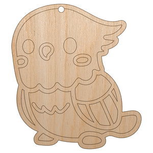 Kawaii Cute Cockatiel Bird Unfinished Craft Wood Holiday Christmas Tree DIY Pre-Drilled Ornament