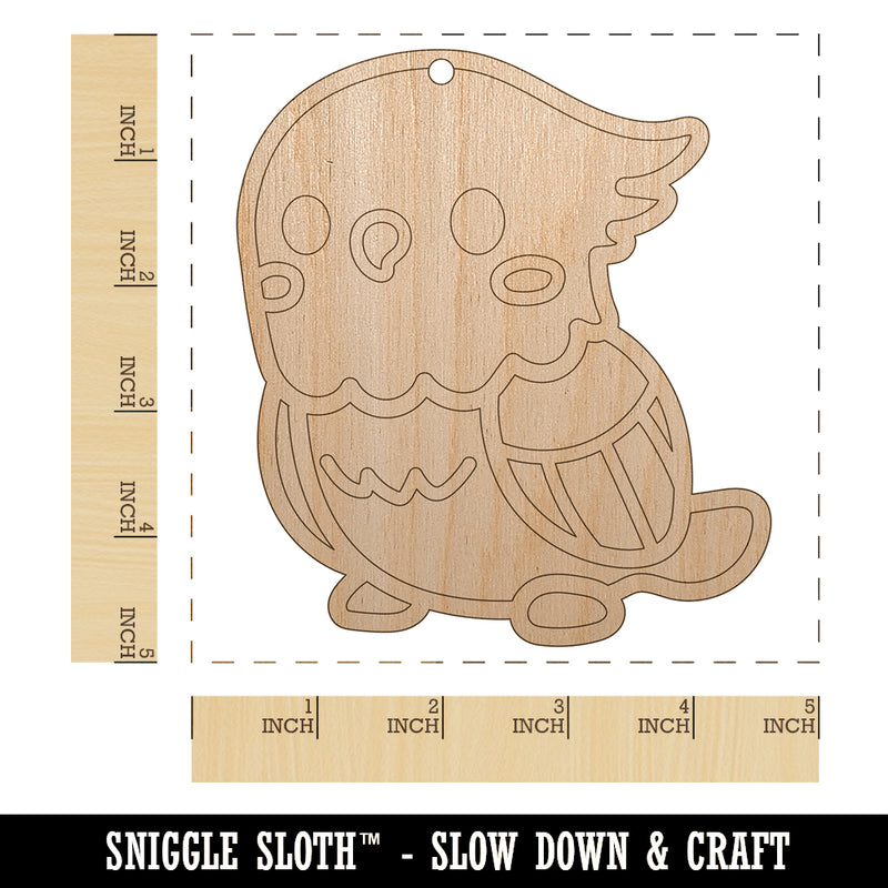 Kawaii Cute Cockatiel Bird Unfinished Craft Wood Holiday Christmas Tree DIY Pre-Drilled Ornament