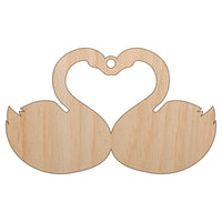 Kissing Swans Forming a Heart Unfinished Craft Wood Holiday Christmas Tree DIY Pre-Drilled Ornament