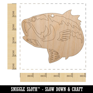 Largemouth Bass Fish Fishing Unfinished Craft Wood Holiday Christmas Tree DIY Pre-Drilled Ornament