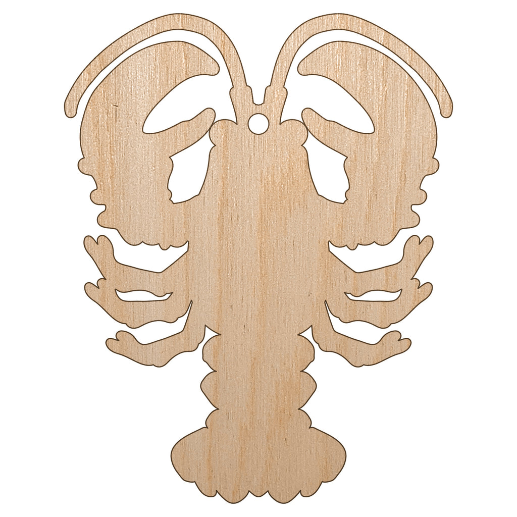 Maine Lobster Silhouette Unfinished Craft Wood Holiday Christmas Tree DIY Pre-Drilled Ornament