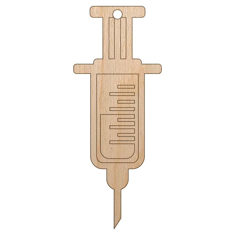 Medical Syringe Unfinished Craft Wood Holiday Christmas Tree DIY Pre-Drilled Ornament