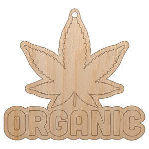 Organic Marijuana Leaf Pot Weed Hemp Unfinished Craft Wood Holiday Christmas Tree DIY Pre-Drilled Ornament