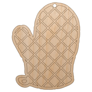 Oven Mitt Unfinished Craft Wood Holiday Christmas Tree DIY Pre-Drilled Ornament