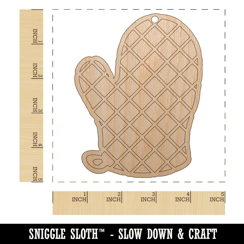 Oven Mitt Unfinished Craft Wood Holiday Christmas Tree DIY Pre-Drilled Ornament