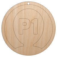 Player One Person Indicator Gaming Icon Unfinished Craft Wood Holiday Christmas Tree DIY Pre-Drilled Ornament