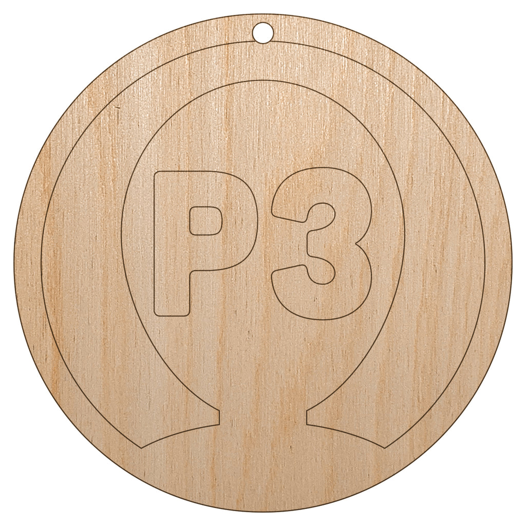 Player Three Person Indicator Gaming Icon Unfinished Craft Wood Holiday Christmas Tree DIY Pre-Drilled Ornament