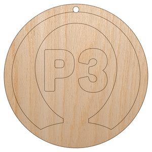 Player Three Person Indicator Gaming Icon Unfinished Craft Wood Holiday Christmas Tree DIY Pre-Drilled Ornament