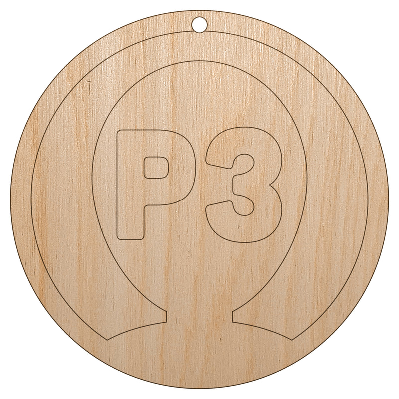 Player Three Person Indicator Gaming Icon Unfinished Craft Wood Holiday Christmas Tree DIY Pre-Drilled Ornament