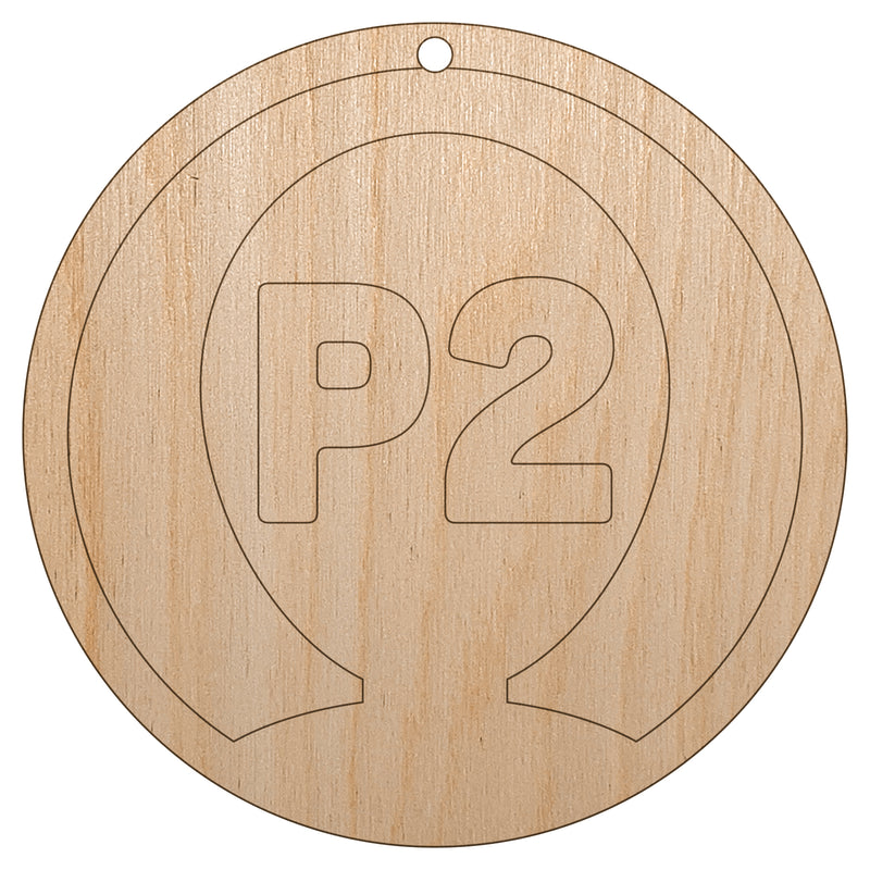 Player Two Person Indicator Gaming Icon Unfinished Craft Wood Holiday Christmas Tree DIY Pre-Drilled Ornament