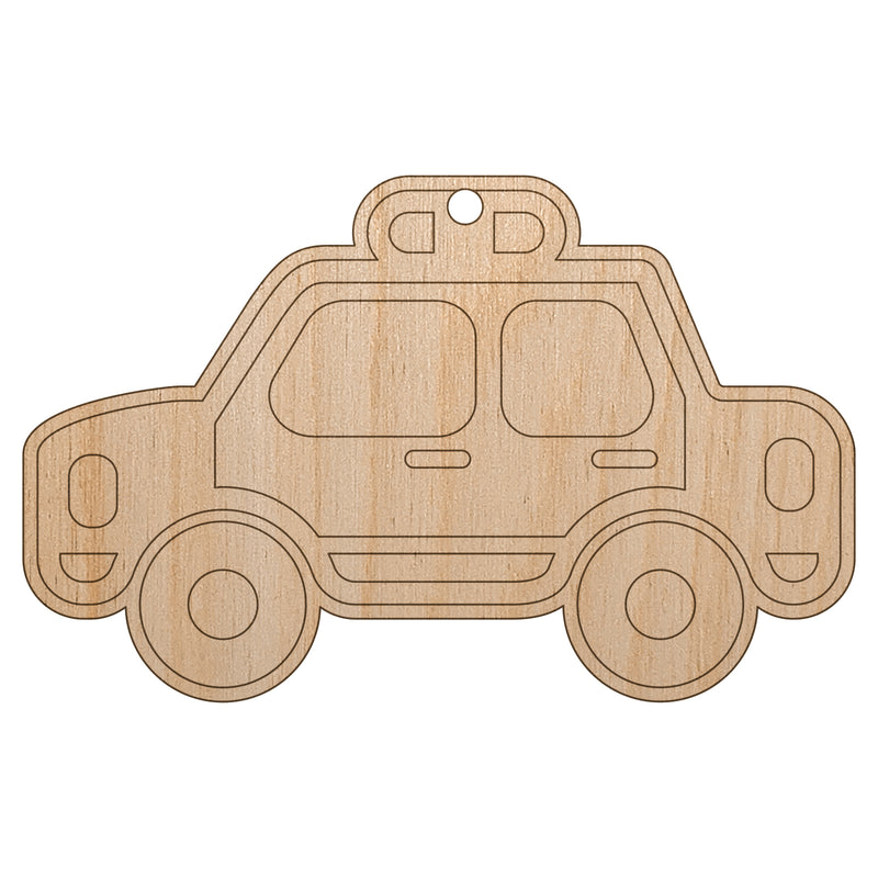 Police Cop Car Vehicle Automobile Unfinished Craft Wood Holiday Christmas Tree DIY Pre-Drilled Ornament
