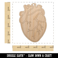 Realistic Human Heart Unfinished Craft Wood Holiday Christmas Tree DIY Pre-Drilled Ornament