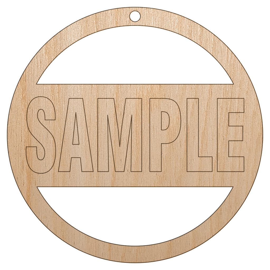 Sample Label Unfinished Craft Wood Holiday Christmas Tree DIY Pre-Drilled Ornament