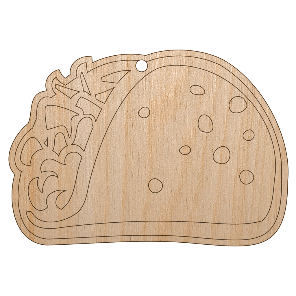 Taco Tuesday Unfinished Craft Wood Holiday Christmas Tree DIY Pre-Drilled Ornament