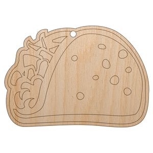 Taco Tuesday Unfinished Craft Wood Holiday Christmas Tree DIY Pre-Drilled Ornament