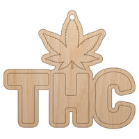 THC Marijuana Leaf Circle Unfinished Craft Wood Holiday Christmas Tree DIY Pre-Drilled Ornament