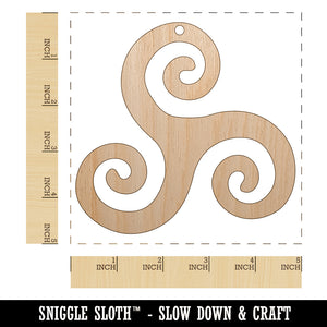 Triskele Triskelion Triple Spiral Celtic Symbol Unfinished Craft Wood Holiday Christmas Tree DIY Pre-Drilled Ornament