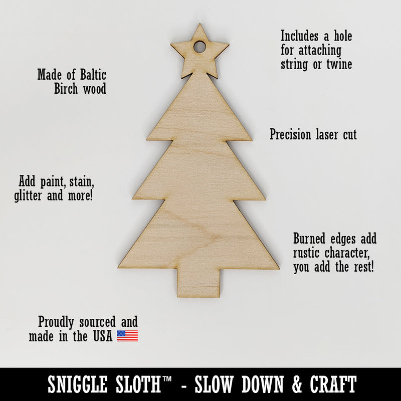 This Side Up Symbol Icon Unfinished Craft Wood Holiday Christmas Tree DIY Pre-Drilled Ornament