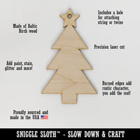 Star with Shadow Excellent Doodle Unfinished Craft Wood Holiday Christmas Tree DIY Pre-Drilled Ornament